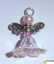 Mini andílek - růžový průsvitný