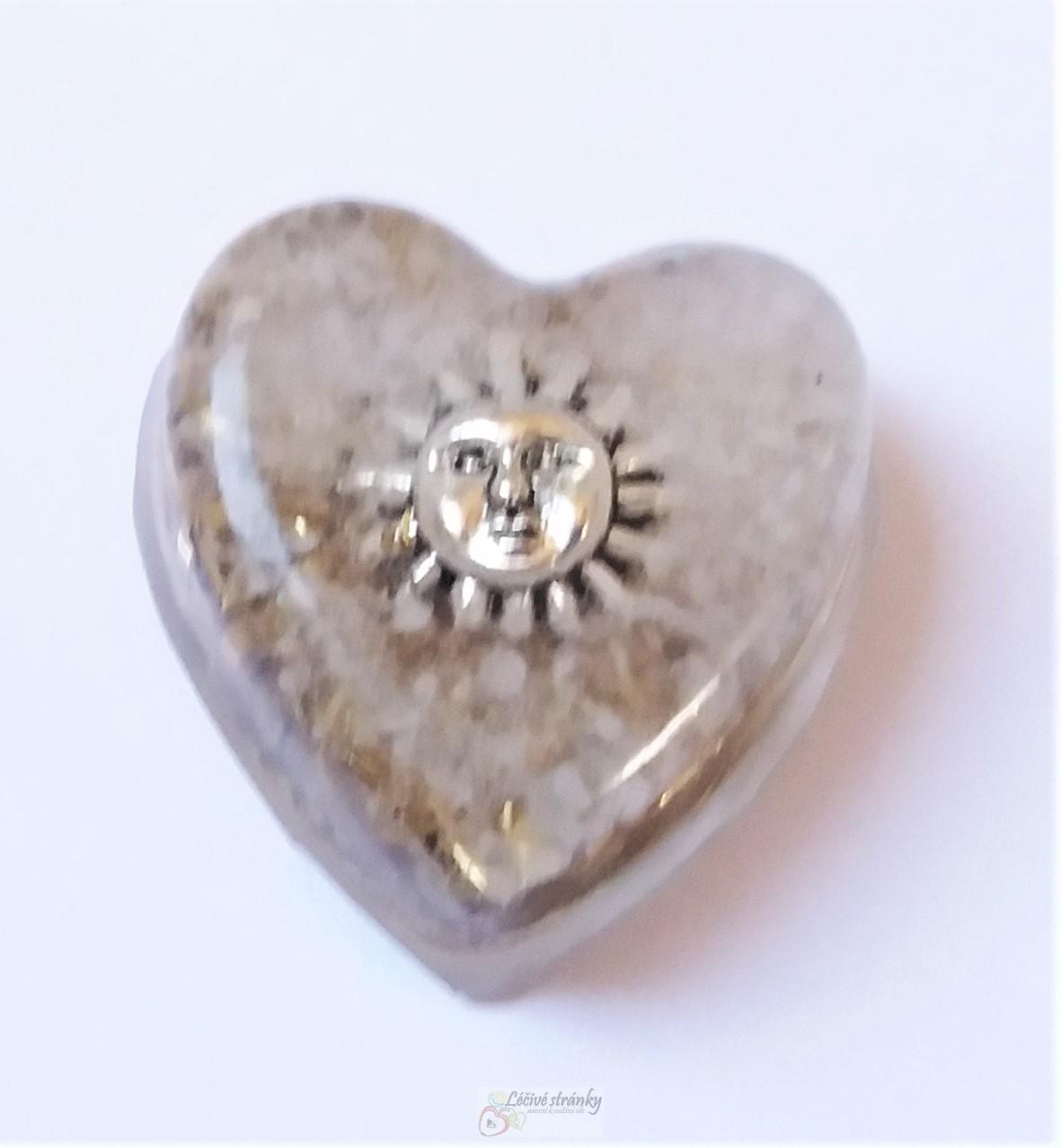 Orgon. srdíčko s paprskem světla - 2,7x3cm