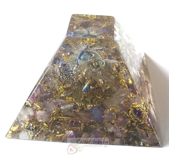 Orgonitová pyramida 6,7 x 6,7 cm - Ametyst 022