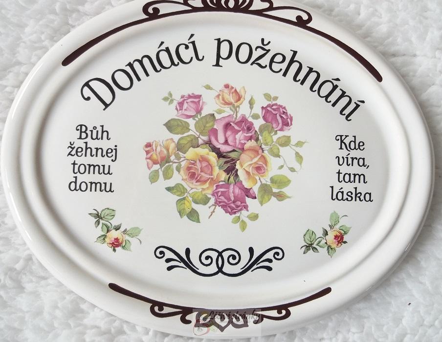 Domácí požehnání - velký ovál, 19x15 cm