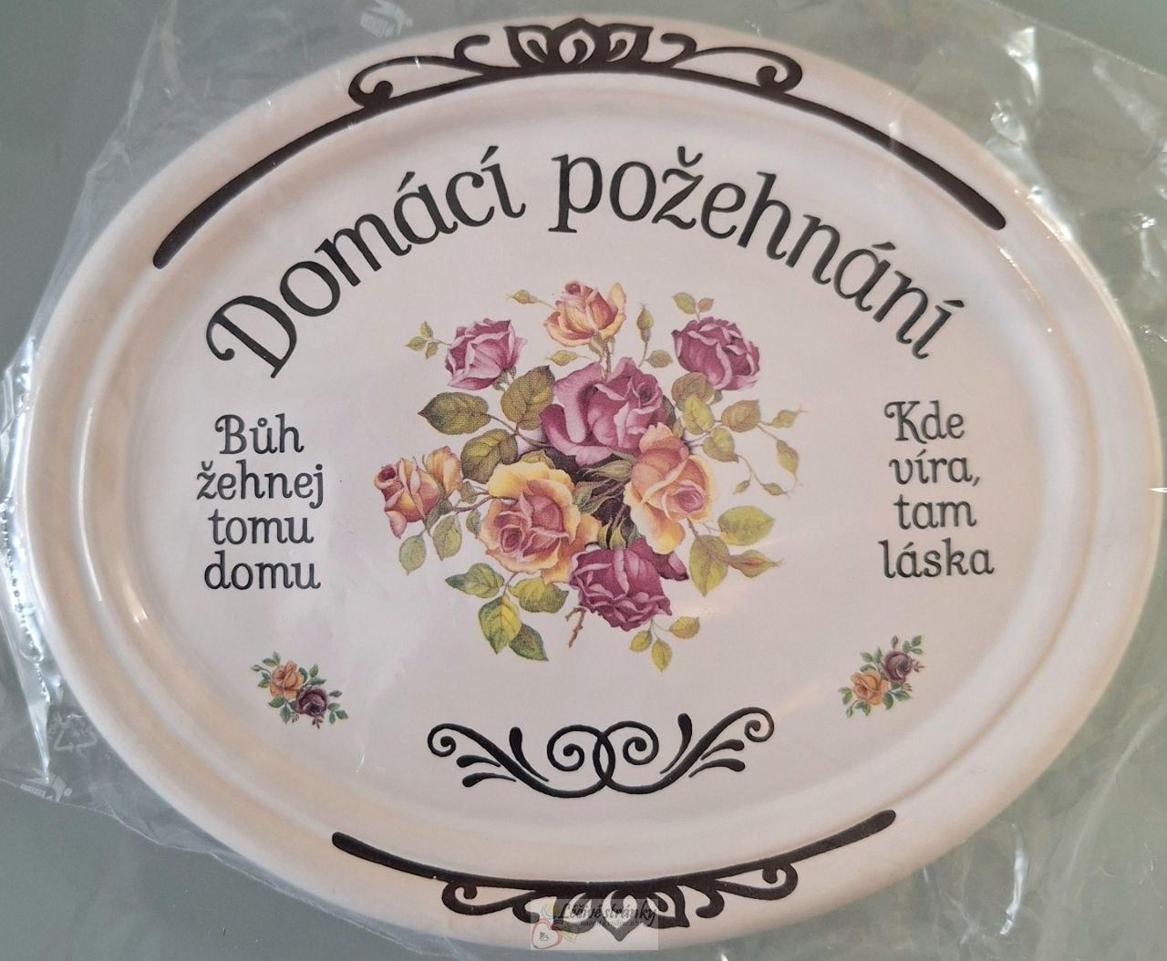 Domácí požehnání - velký ovál, 19x15 cm