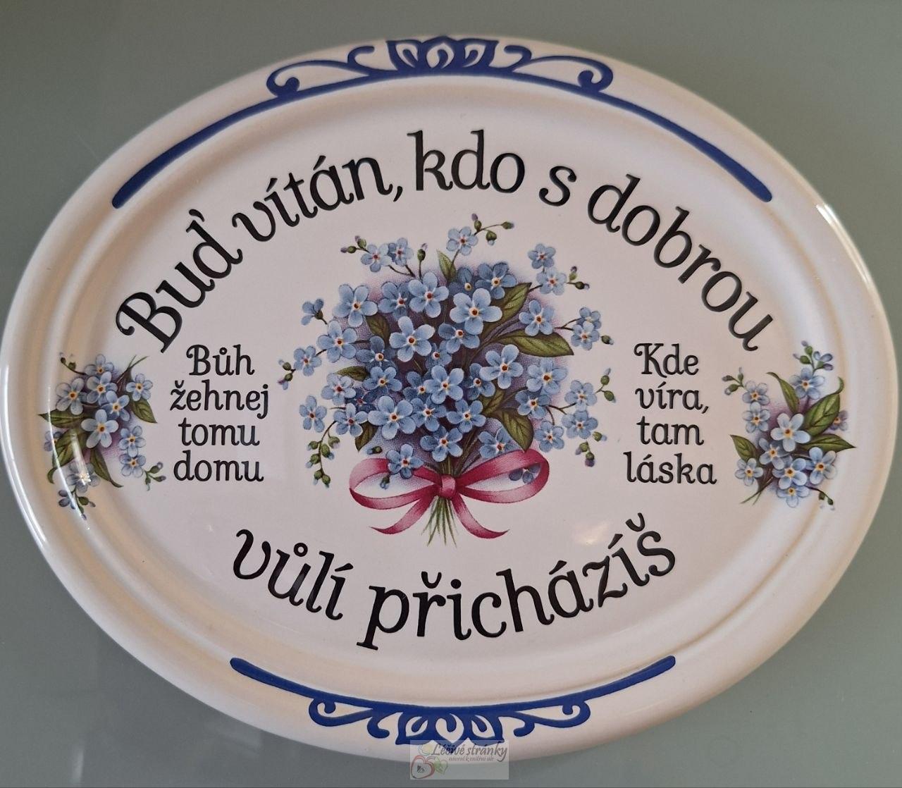 Domácí požehnání - velký ovál, 19x15 cm