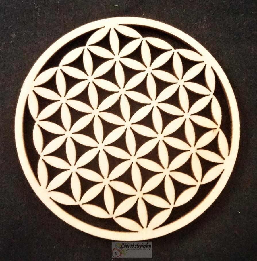 Dřevěný podtácek - květ života