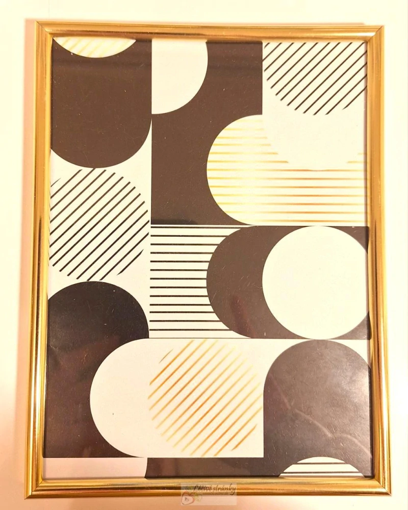 Zlatý plastový rámeček, oblý - 15x20 cm