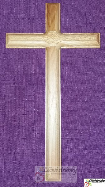 Kříž bez korpusu frézovaný, světlý - 23 cm