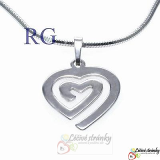 Stříbrný přívěšek - srdíčko spirálka - 1,6 x 2,4 cm