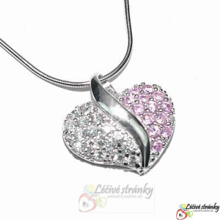 Zirkonové srdce plné třpytu Ag - 1,9 x 1,85 cm