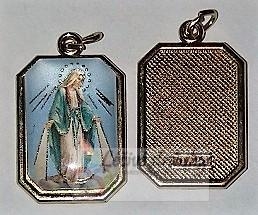 Medailonek - obrázek zlacený, hranatý - Marie Zázračná