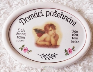 Domácí požehnání - malý ovál, 14x10cm