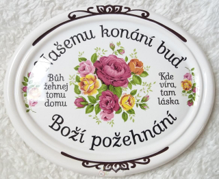 Domácí požehnání - velký ovál, 19x15 cm