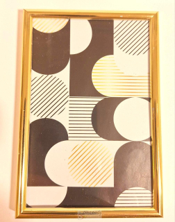 Zlatý plastový rámeček, oblý - 10x15 cm