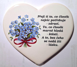 Keramické přání srdce - 10x9cm