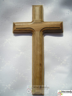 Kříž bez korpusu frézovaný, světlý 16 x 9cm